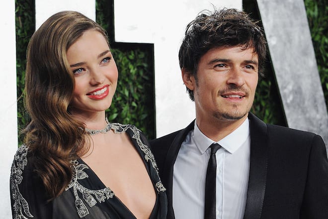 WEST HOLLYWOOD, CA - FEBRUARY 24: Miranda Kerr and Orlando Bloom attend at the 2013 Vanity Fair Oscar Party at Sunset Tower on February 24, 2013 in West Hollywood, California. (Photo by Jon Kopaloff/FilmMagic)