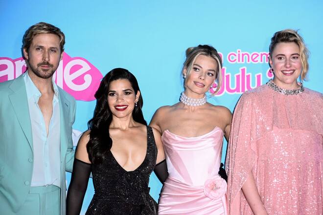 Diese vier Personen haben «Barbie» zu dem Film gemacht, der er ist (v.l.n.r.): Ryan Gosling, America Ferrara, Margot Robbie und Greta Gerwig.