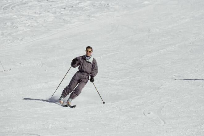 Prince Charles, the Prince of Wales on a skiing holiday in Klosters, Switzerland, 20th February 1994. (Photo by Tim Graham Photo Library via Getty Images)