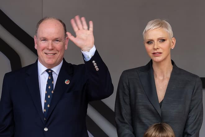 MONACO, MONACO - APRIL 30: Prince Albert II of Monaco and Princess Charlene of Monaco attends the 2022 Monaco E-Prix Round 6 on April 30, 2022 in Monaco, Monaco. (Photo by Arnold Jerocki/WireImage)