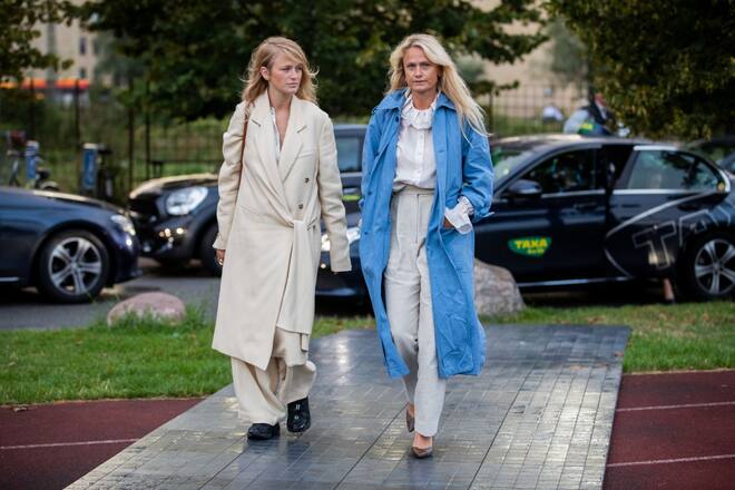 COPENHAGEN, DENMARK - AUGUST 08: Guests seen outside Rotate during Copenhagen Fashion Week Spring/Summer 2020 on August 08, 2019 in Copenhagen, Denmark. (Photo by Christian Vierig/Getty Images)