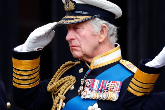 King Charles III. an der Beerdigung von Queen Elizabeth II.