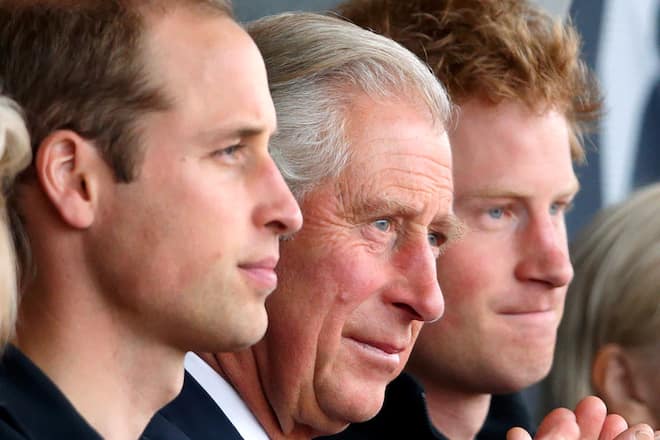 LONDON, UNITED KINGDOM - SEPTEMBER 11: (EMBARGOED FOR PUBLICATION IN UK NEWSPAPERS UNTIL 48 HOURS AFTER CREATE DATE AND TIME) Prince William, Duke of Cambridge, Prince Charles, Prince of Wales & Prince Harry watch the athletics during the Invictus Games at the Lee Valley Athletics Centre on September 11, 2014 in London, England. (Photo by Max Mumby/Indigo/Getty Images)