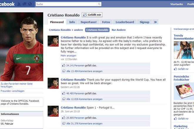 Cristiano Ronaldo Facebook