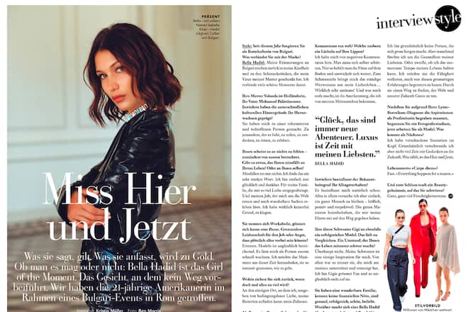 Bella Hadid in der neuen Ausgabe des Style Magazins