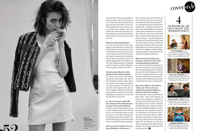 Style Ausgabe 10/17 Interview mit Coverstar Lily Collins
