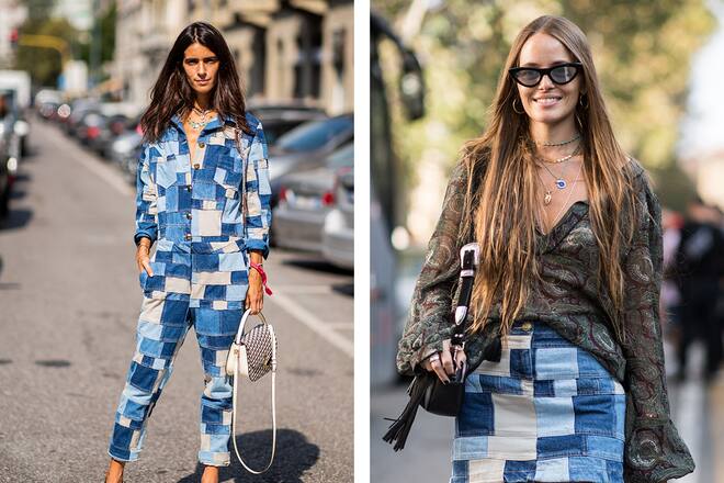 Denim-Patchwork Street Styles