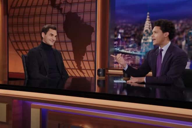 Trevor Noah mit seinem Idol Roger Federer