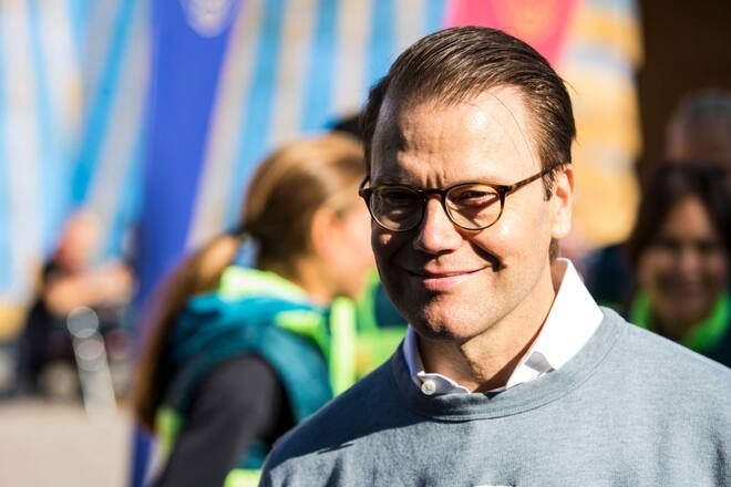 STOCKHOLM, SWEDEN - SEPTEMBER 16: Prince Daniel Sweden attends the Prince Daniels Race and Pep Day at Haga Park on September 16, 2018 in Stockholm, Sweden. Prince Daniels Race and Pep Day is an annual event to encourage children to get active. (Photo by MICHAEL CAMPANELLA/Getty Images)