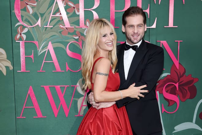 MILAN, ITALY - SEPTEMBER 22: Michelle Hunziker and Tomaso Trussardi attend the Green Carpet Fashion Awards during the Milan Fashion Week Spring/Summer 2020 on September 22, 2019 in Milan, Italy. (Photo by Stefania D'Alessandro/Getty Images)