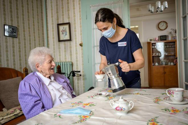 SRK Besuchs und Begleitsdienst, Silvina Valente SRK, Maria Marinellli, 21.04.2021 in Lausanne, SI 17/2021