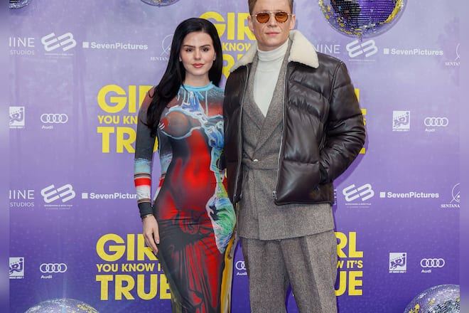 Ruby O. Fee mit ihrem Partner Matthias Schweighöfer bei der Premiere des Milli-Vanilli-Films «Girl You Know It's True» in Berlin.