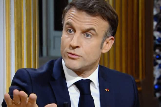 Emmanuel Macron im Interview mit dem französischen Fernsehsender France 5.