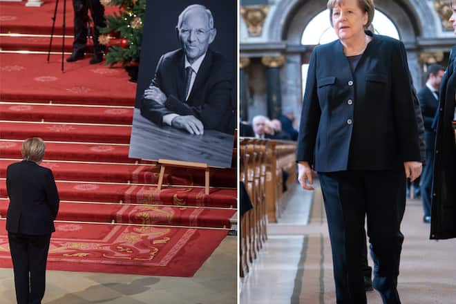 Angela Merkel beim Trauerstaatsakt von Wolfgang Schäuble.