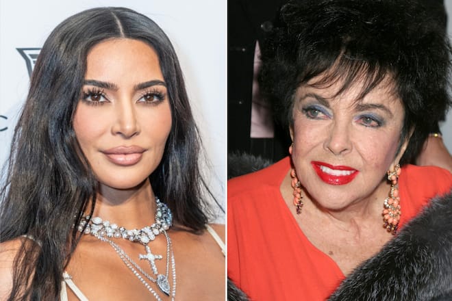 Kim Kardashian (l.) würdigt Elizabeth Taylor.