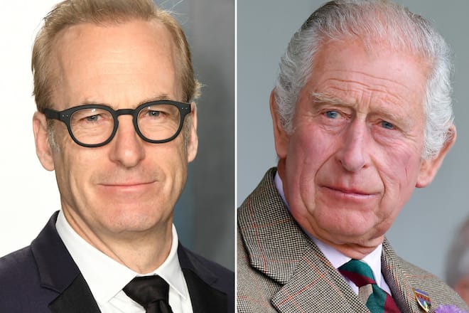 Entfernte Ähnlichkeit? Bob Odenkirk (l.) und König Charles III.