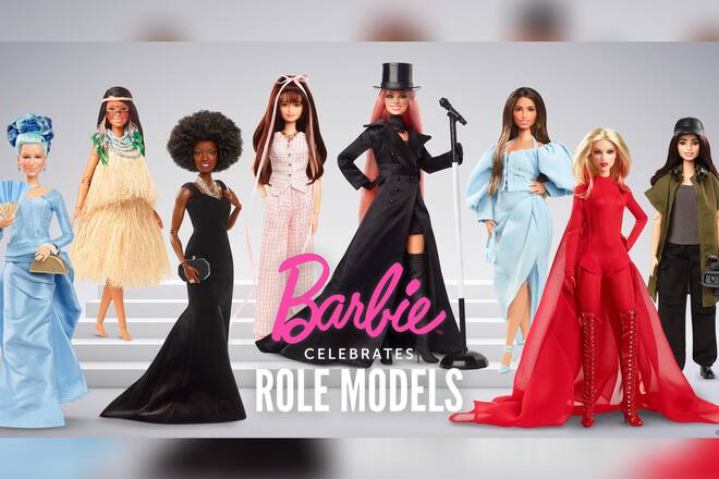 Mattel zelebriert internationale weibliche Vorbilder: Helen Mirren, Maira Gomez, Viola Davis, Nicole Fujita, Shania Twain, Enissa Amani, Kylie Minogue, Lila Avilés (v.l.)