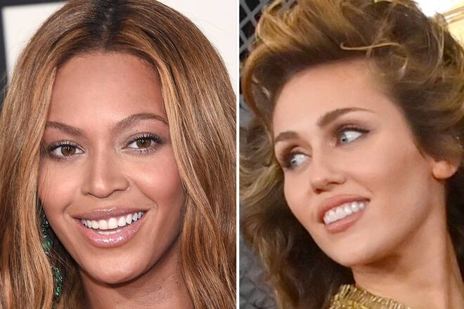 Für ihr neues Country-Album hat Superstar Beyoncé (li.) ihre Kollegin Miley Cyrus mit aufs Pferd geholt.