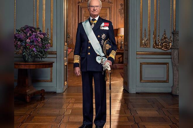 Dieses Bild von Carl Gustaf stellte das schwedische Königshaus zu den Glückwünschen.