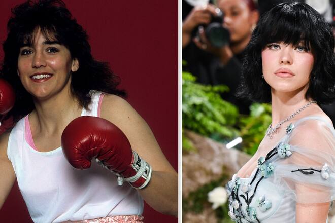 Sydney Sweeney (re.) spielt Christy Martin.