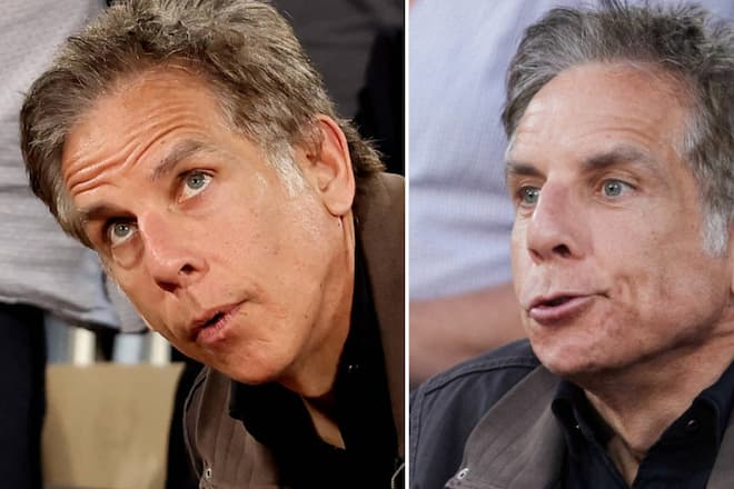 Ben Stiller verfolgte das Match zwischen Carlos Alcaraz und Stefanos Tsitsipas aus der ersten Reihe.