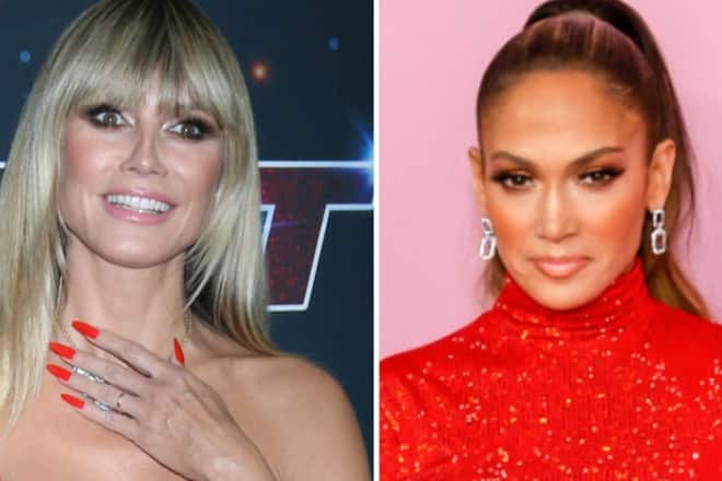Heidi Klum (l.) und Jennifer Lopez sind zwei der vielen Stars, die am Vatertag etwas gepostet haben.
