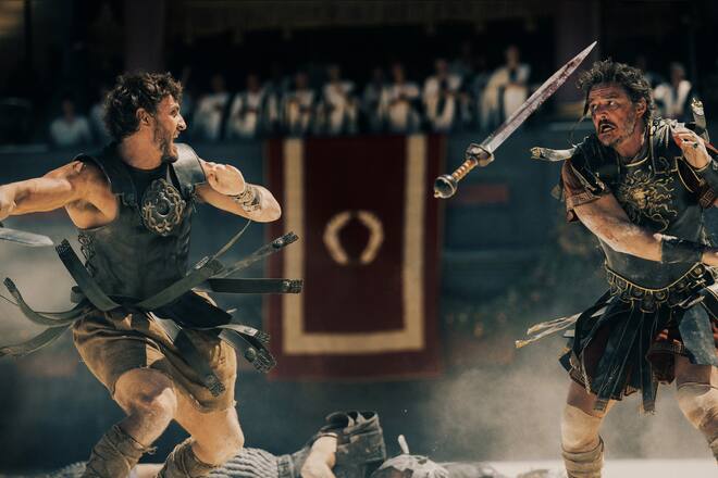 Paul Mescal (li.) als Lucius und Pedro Pascal als Marcus Acacius in «Gladiator II».