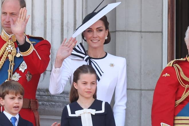 Erster öffentlicher Auftritt nach der krankheitsbedingten Auszeit: Prinzessin Kate mit ihrer Familie im Juni bei Trooping the Colour.