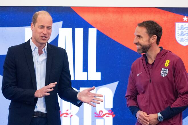 Kennen sich lange und verstehen sich offensichtlich sehr gut: Prinz William (l.) und Gareth Southgate.