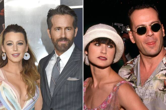 Ryan Reynolds und Blake Lively (li.) sowie Demi Moore und Bruce Willis teilen eine schöne Gemeinsamkeit.