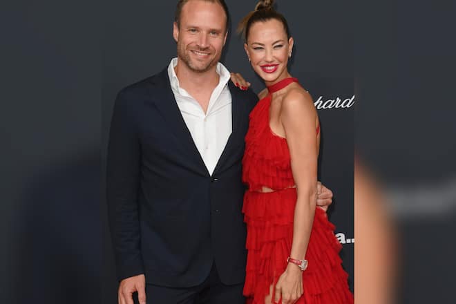 Sandy Meyer-Wölden mit ihrem neuen Lebensgefährten Alexander Müller auf dem roten Teppich der Charity-Veranstaltung «Tribute to Bambi» in Berlin.