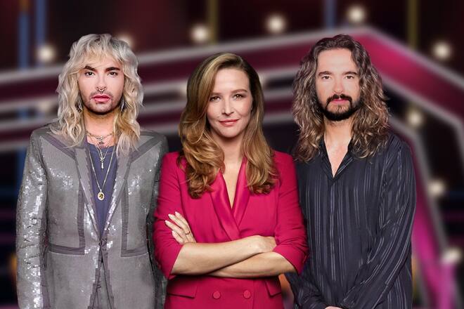 «Die Superduper Show» mit Bill Kaulitz (li.), Katrin Bauerfeind und Tom Kaulitz.