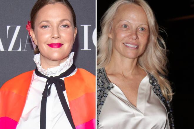 Pamela Anderson (r.) will keine Maske mehr tragen, Drew Barrymore tut es für einen Abend gleich.