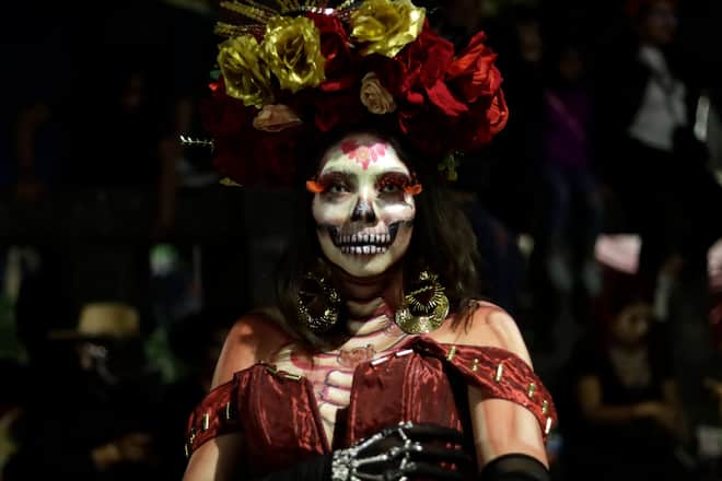 La Calavera Catrina beim Tag der Toten in Mexiko.