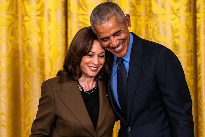 Kamala Harris hat die Unterstützung von Ex-Präsident Barack Obama und dessen Ehefrau Michelle.