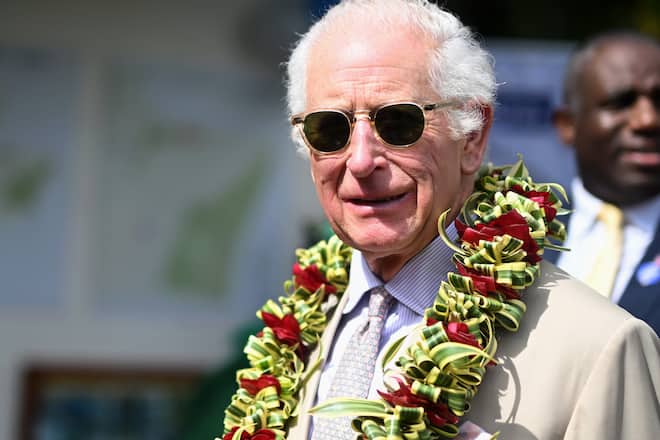 Dieses Foto von Charles auf Samoa wählten William und Kate für ihre Glückwünsche aus.