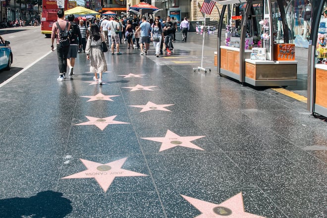 Nicht nur bei Touristen beliebt: Der berühmte Hollywood Walk of Fame.