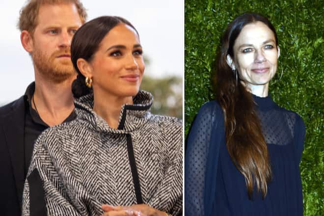 Justine Bateman (re.) übt Kritik an Herzogin Meghan und Prinz Harry.