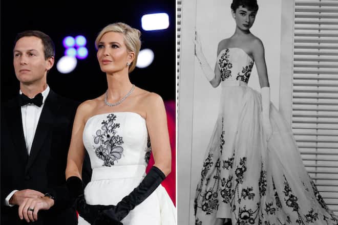 Ivanka Trump (l.) zollte mit ihrem Kleid beim Liberty Ball der Film-Ikone Audrey Hepburn Tribut.