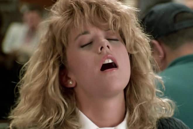Die berühmte Orgasmus-Szene aus der Komödie «Harry und Sally» mit Meg Ryan und Billy Crystal.