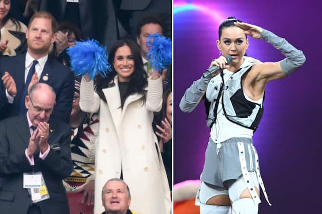 Harry und Meghan waren sichtlich begeistert von den Musikacts wie Katy Perry (re.).