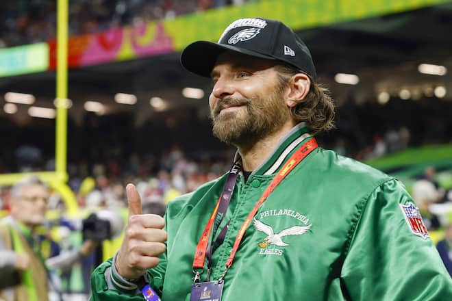 Bradley Cooper unterstützte die Philadelphia Eagles.