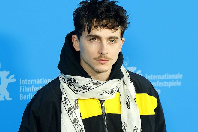 Im Streetstyle in Berlin: Timothée Chalamet am Freitagnachmittag.
