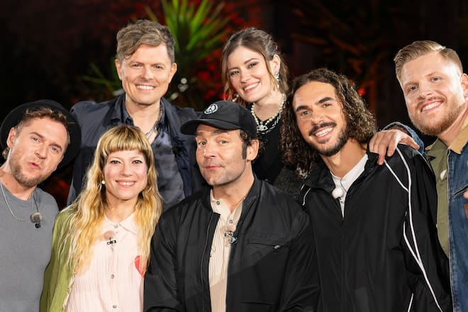 «Sing meinen Song»: V.l.: Johannes Oerding, Mieze Katz / MiA., Michael Patrick Kelly, Bosse, Madeline Juno, Boki / ClockClock, FiNCH.