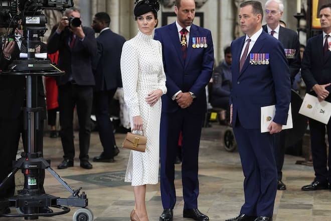 Prinz und die Prinzessin von Wales anlässlich des 80. Jahrestages des «Victory in Europe Day» bei einem Dankgottesdienst in der Westminster Abbey in London.