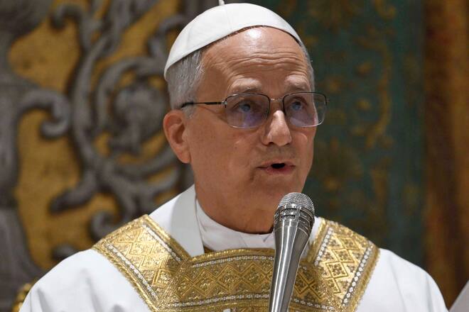 Papst Leo XIV. bei seiner ersten Messe als neuer Pontifex in der Sixtinischen Kapelle in Rom.