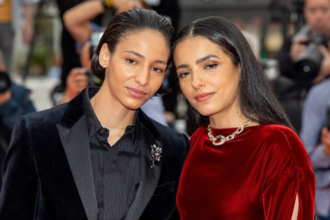 Regisseurin Hafsia Herzi und Hauptdarstellerin Nadia Melliti posieren bei der Premiere von «Die jüngste Tochter» in Cannes.