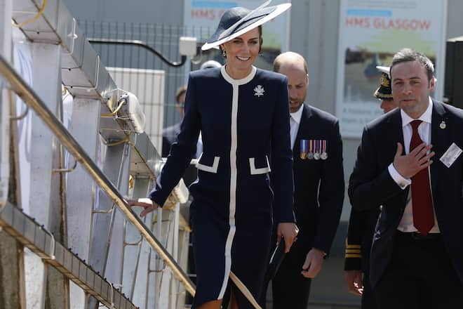 Prinzessin Kate besuchte zusammen mit Prinz William in Glasgow eine Schiffstaufe der Royal Navy.