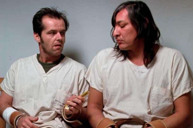 Jack Nicholson (l.) und Will Sampson in «Einer flog über das Kuckucksnest».