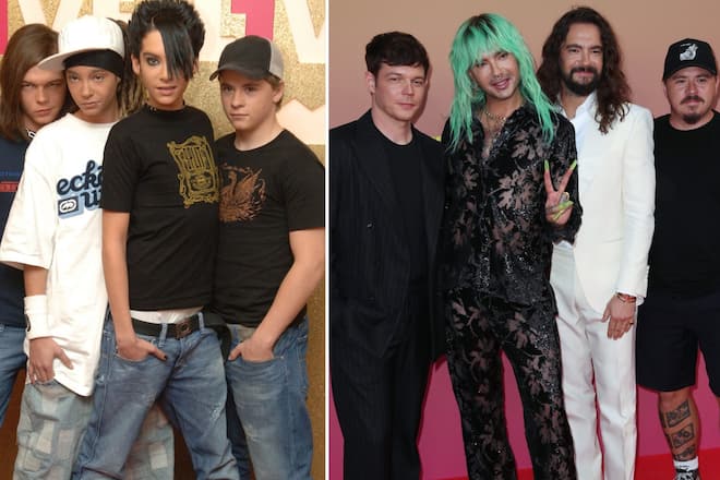 Die Mitglieder von Tokio Hotel 2005 und 2025.
